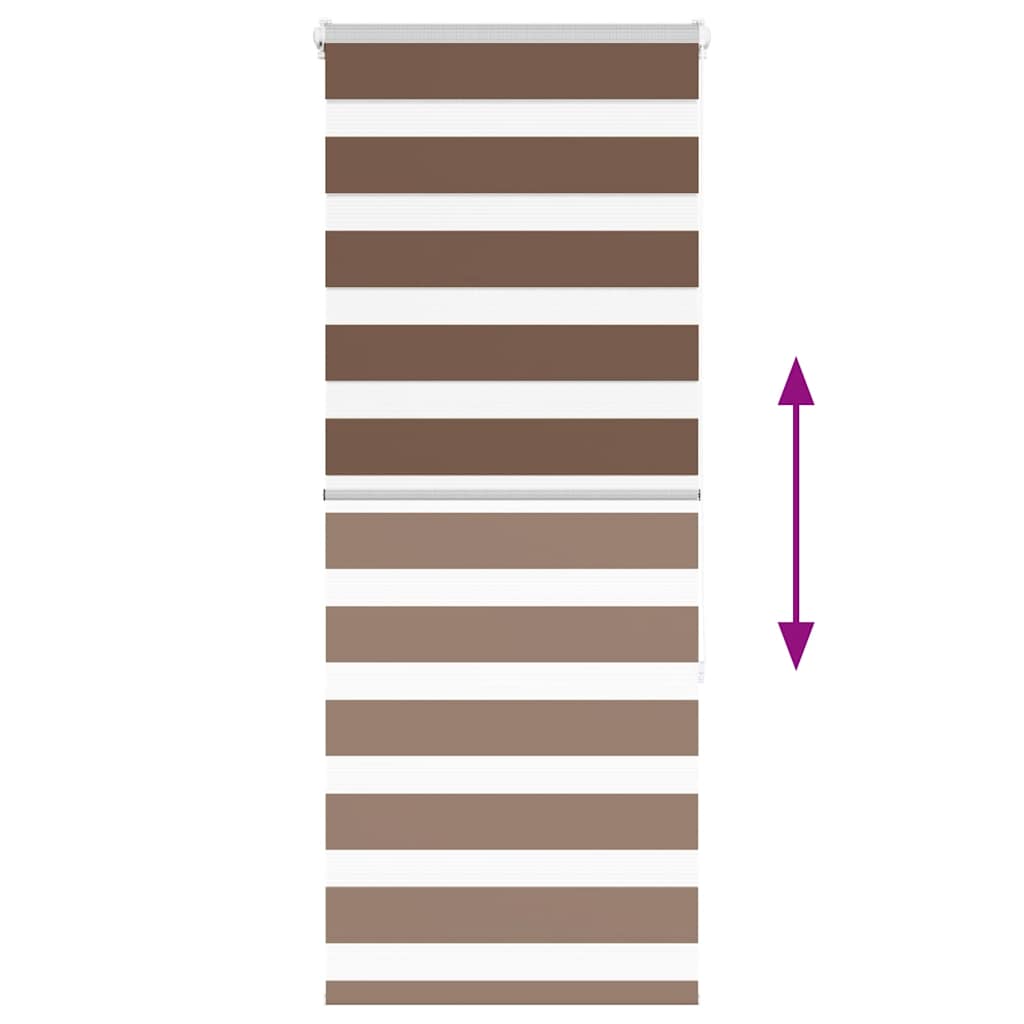 vidaXL Zebra Blind Brown 55x150 cm Fabric Width 50,9 cm Polyester