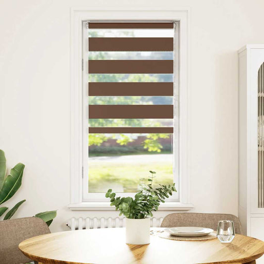 vidaXL Zebra Blind Brown 60x150 cm Fabric Width 55.9 cm Polyester