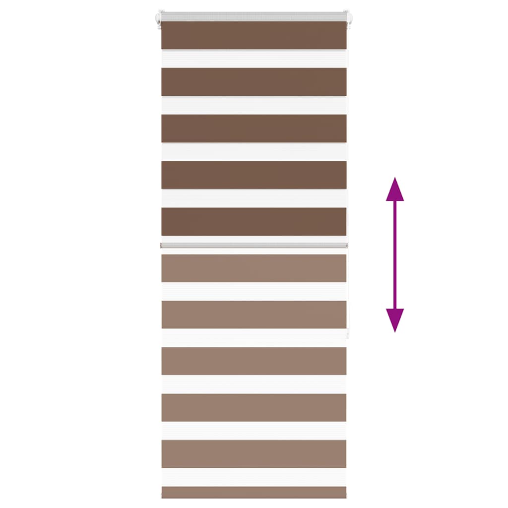vidaXL Zebra Blind Brown 60x150 cm Fabric Width 55,9 cm Polyester