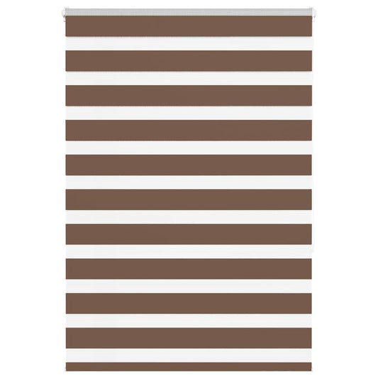 vidaXL Zebra Blind Brown 100x150 cm Fabric Width 95,9 cm Polyester
