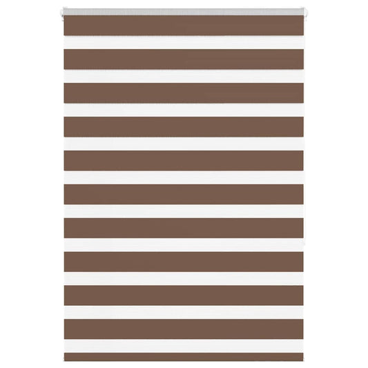 vidaXL Zebra Blind Brown 110x150 cm Fabric Width 105,9 cm Polyester