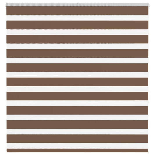 vidaXL Zebra Blind Brown 140x150 cm Fabric Width 135,9 cm Polyester