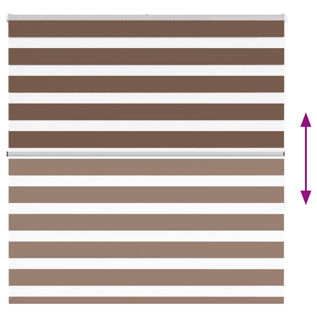 vidaXL Zebra Blind Brown 140x150 cm Fabric Width 135,9 cm Polyester