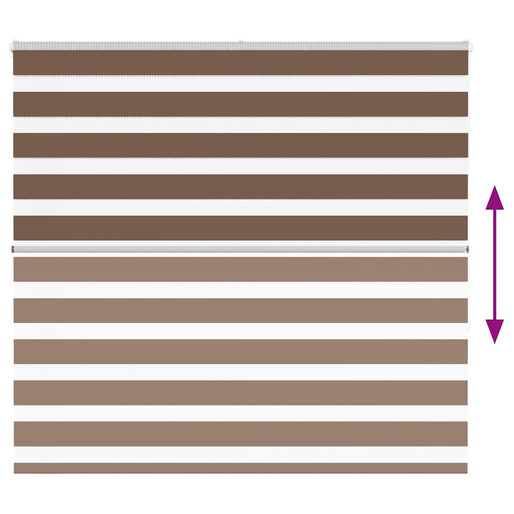 vidaXL Zebra Blind Brown 160x150 cm Fabric Width 155,9 cm Polyester