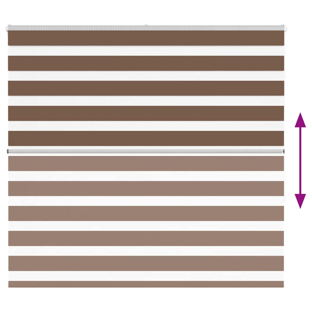 vidaXL Zebra Blind Brown 165x150 cm Fabric Width 160,9 cm Polyester