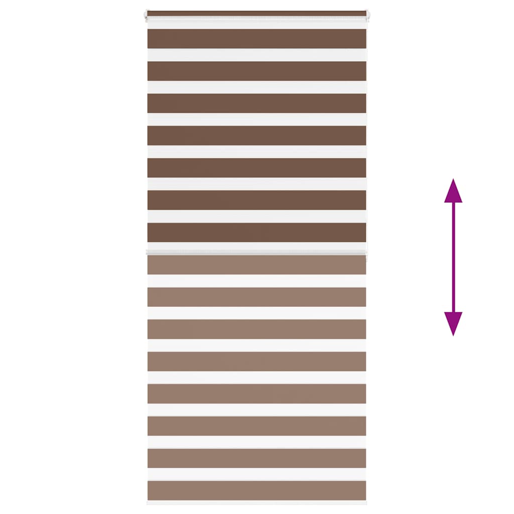 vidaXL Zebra Blind Brown 95x200 cm Fabric Width 90,9 cm Polyester