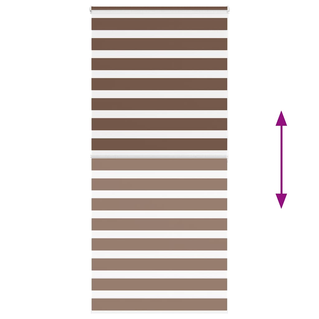 vidaXL Zebra Blind Brown 105x200 cm Fabric Width 100,9 cm Polyester