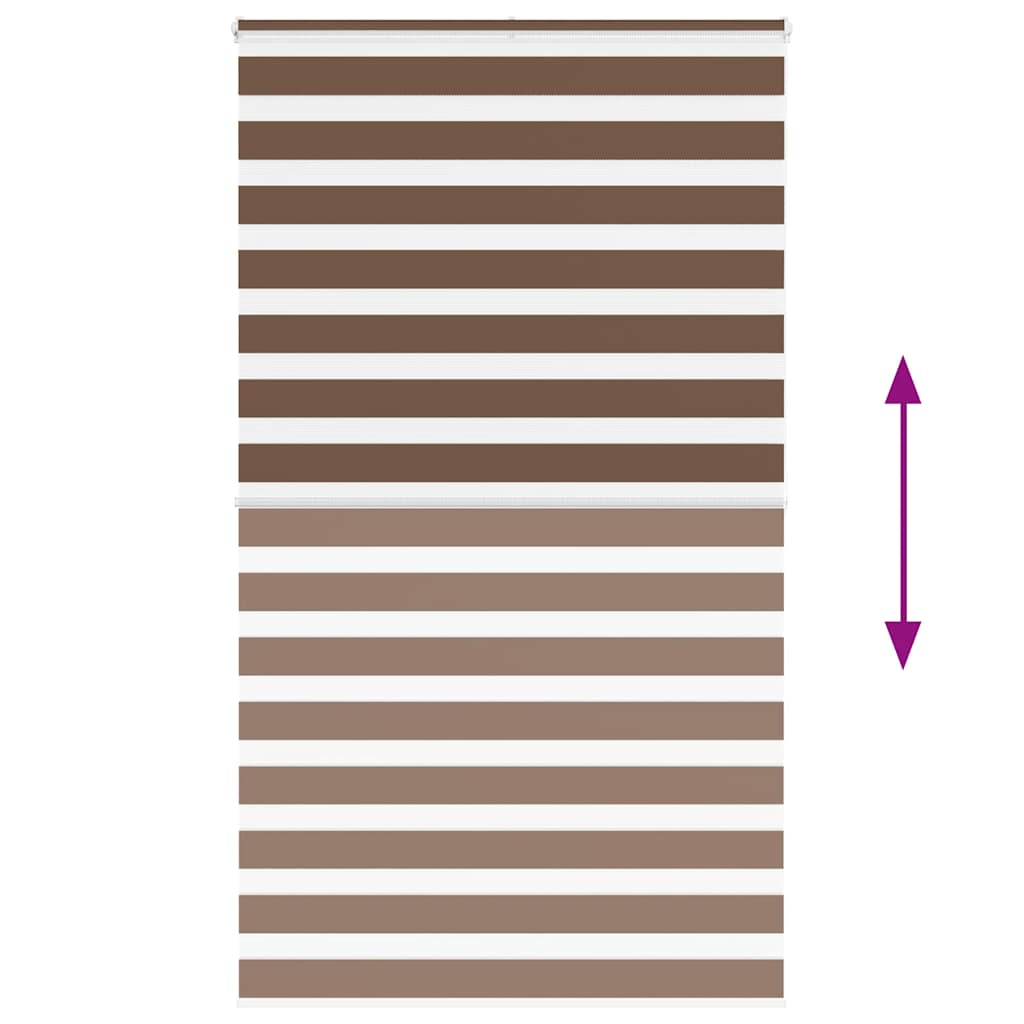 vidaXL Zebra Blind Brown 125x200 cm Fabric Width 120,9 cm Polyester