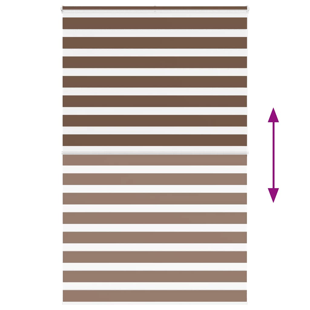 vidaXL Zebra Blind Brown 140x200 cm Fabric Width 135,9 cm Polyester