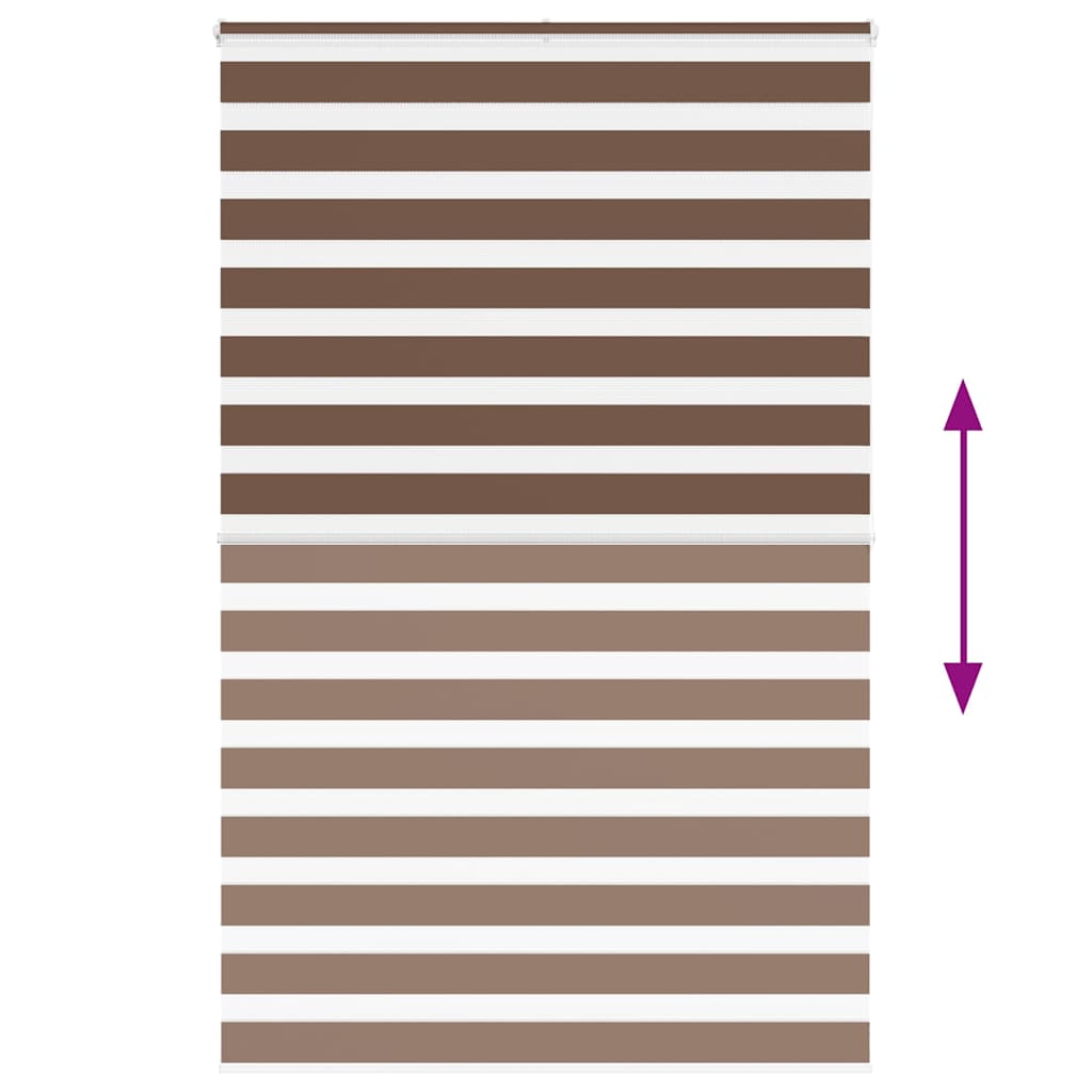 vidaXL Zebra Blind Brown 145x200 cm Fabric Width 140,9 cm Polyester