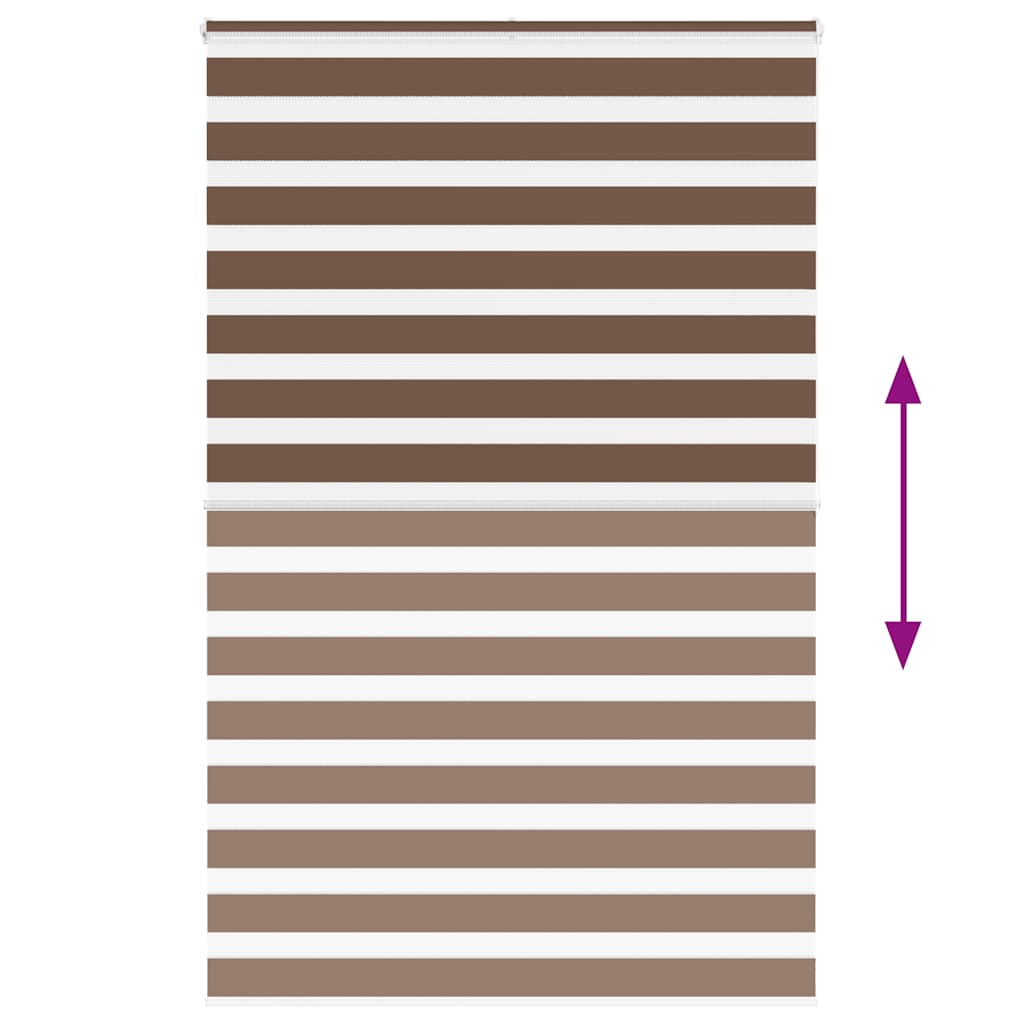vidaXL Zebra Blind Brown 150x200 cm Fabric Width 145,9 cm Polyester