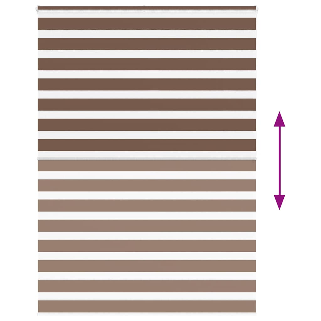 vidaXL Zebra Blind Brown 165x200 cm Fabric Width 160,9 cm Polyester