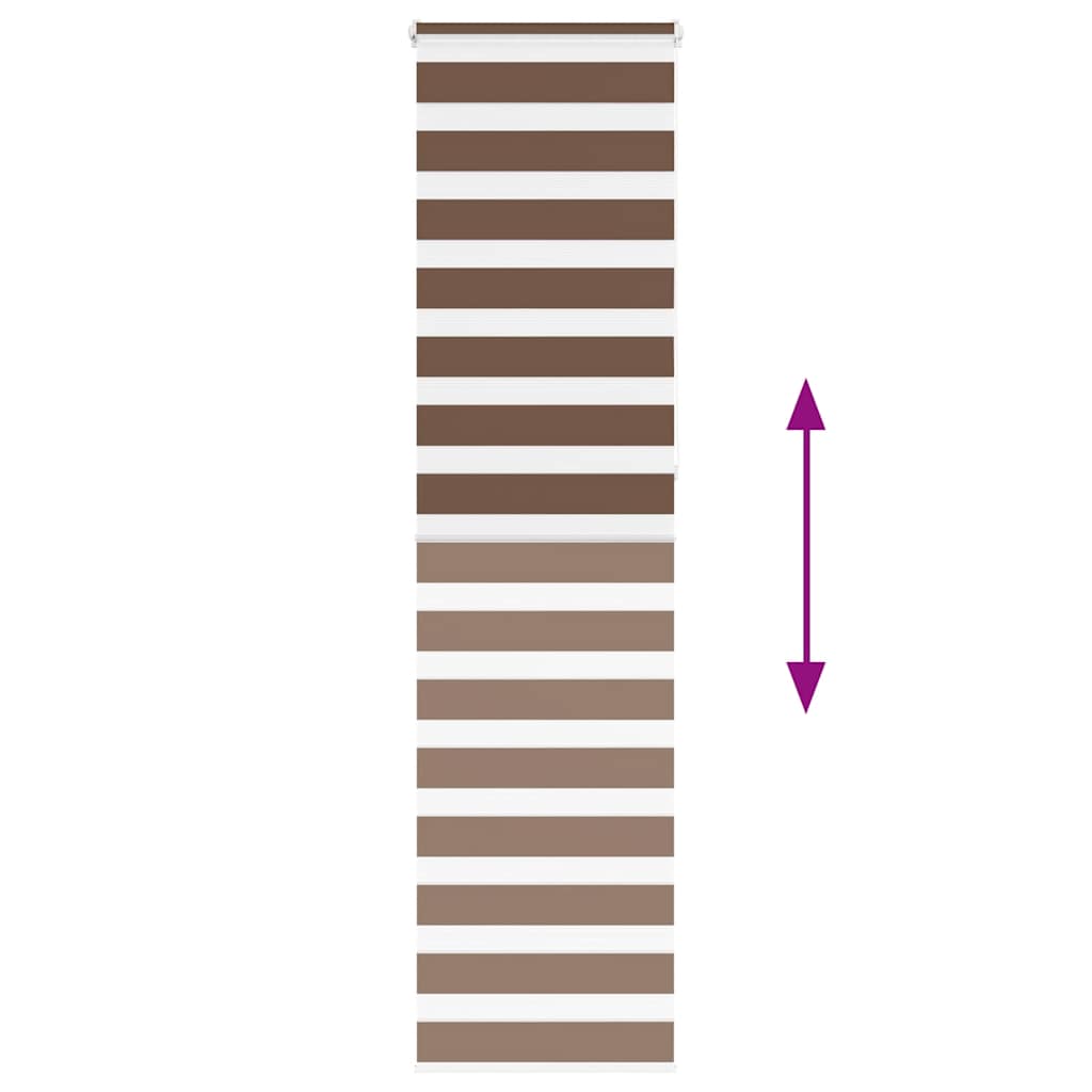 vidaXL Zebra Blind Brown 65x230 cm Fabric Width 60,9 cm Polyester
