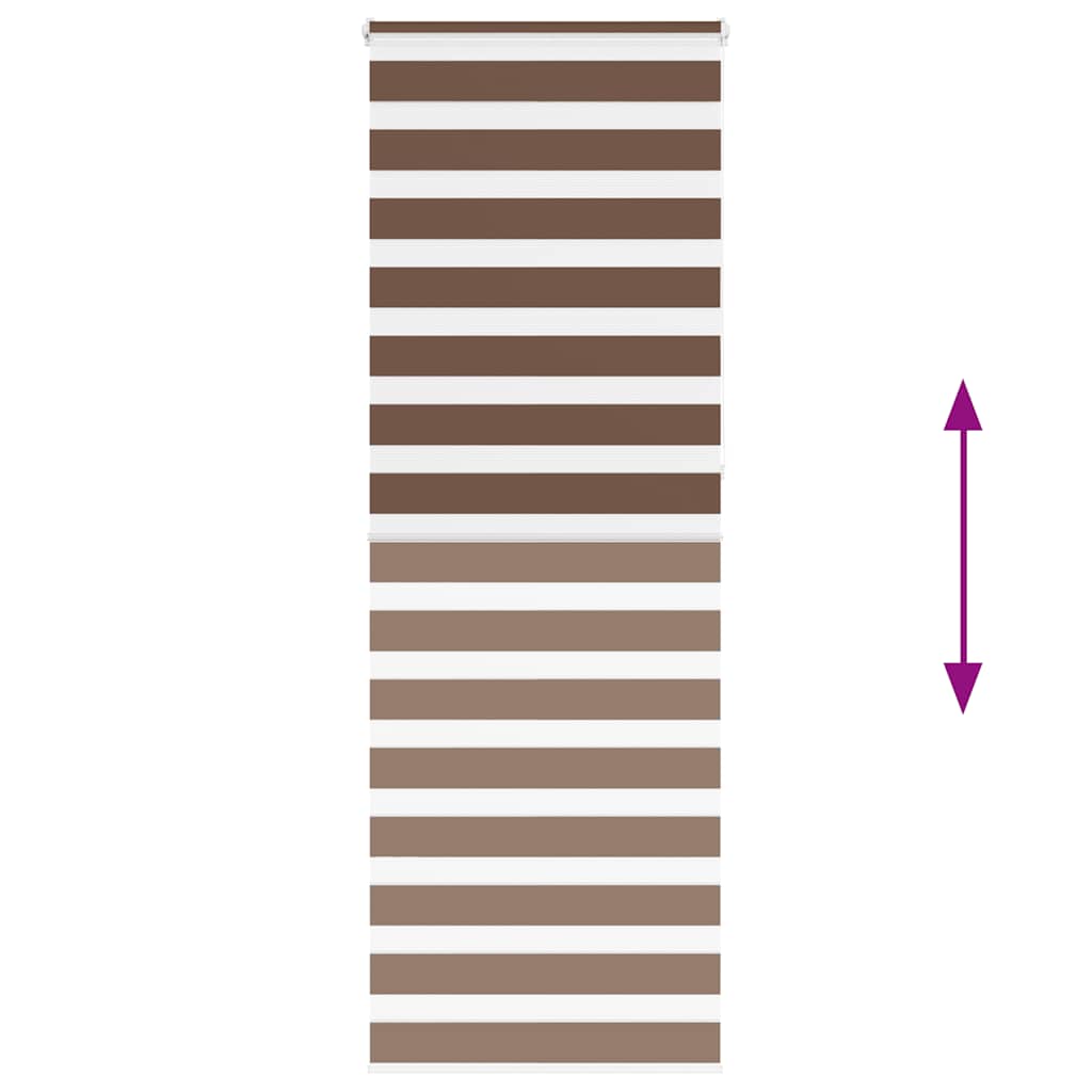 vidaXL Zebra Blind Brown 85x230 cm Fabric Width 80,9 cm Polyester