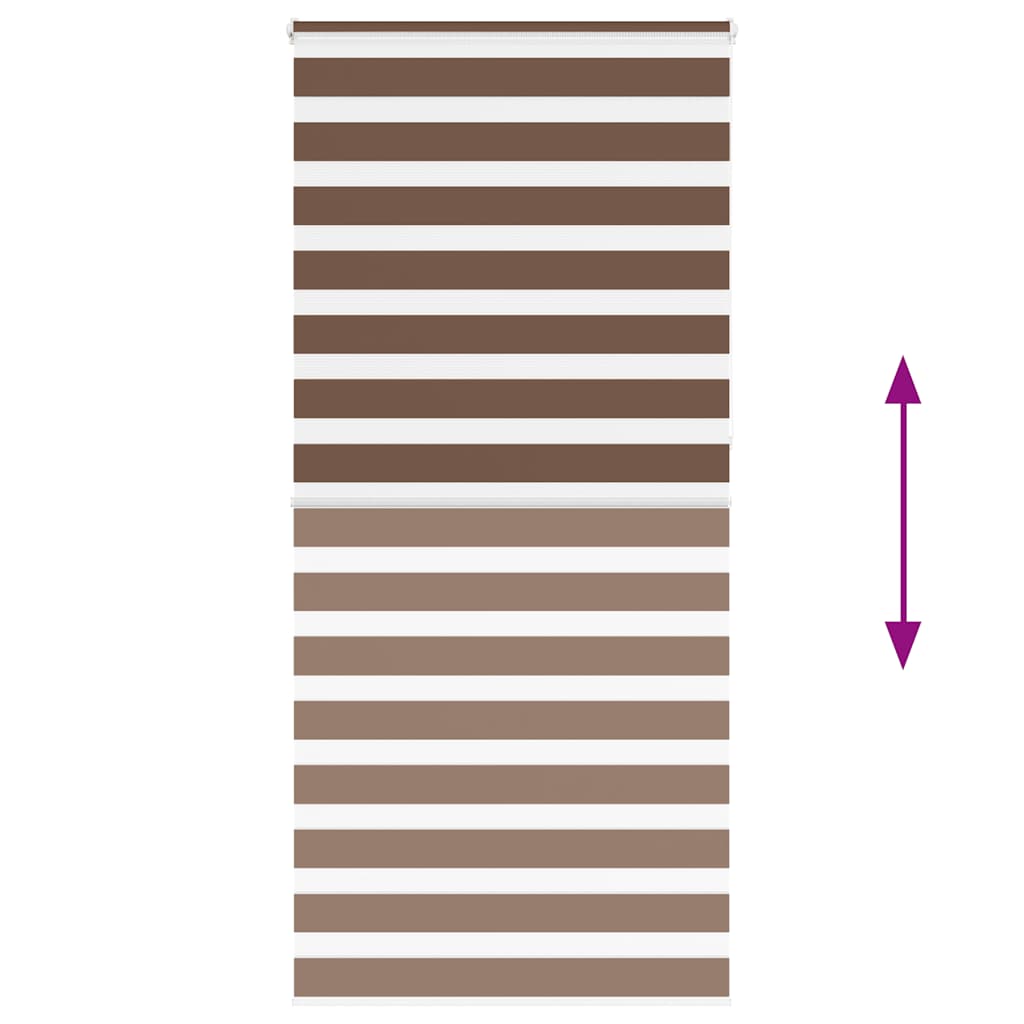 vidaXL Zebra Blind Brown 100x230 cm Fabric Width 95,9 cm Polyester