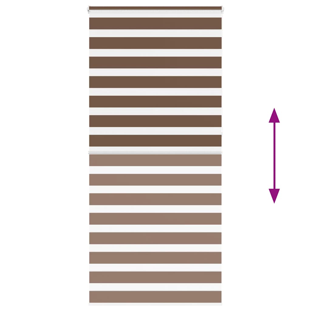 vidaXL Zebra Blind Brown 110x230 cm Fabric Width 105,9 cm Polyester