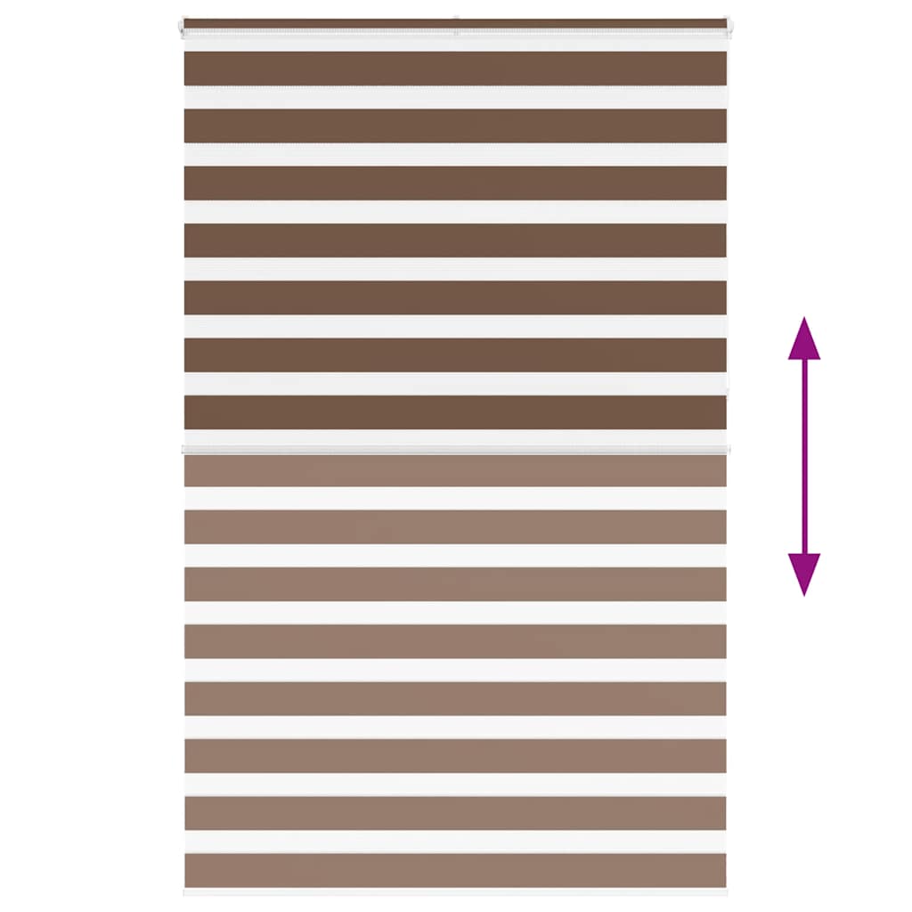 vidaXL Zebra Blind Brown 150x230 cm Fabric Width 145,9 cm Polyester