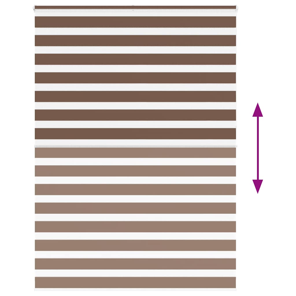 vidaXL Zebra Blind Brown 160x230 cm Fabric Width 155,9 cm Polyester