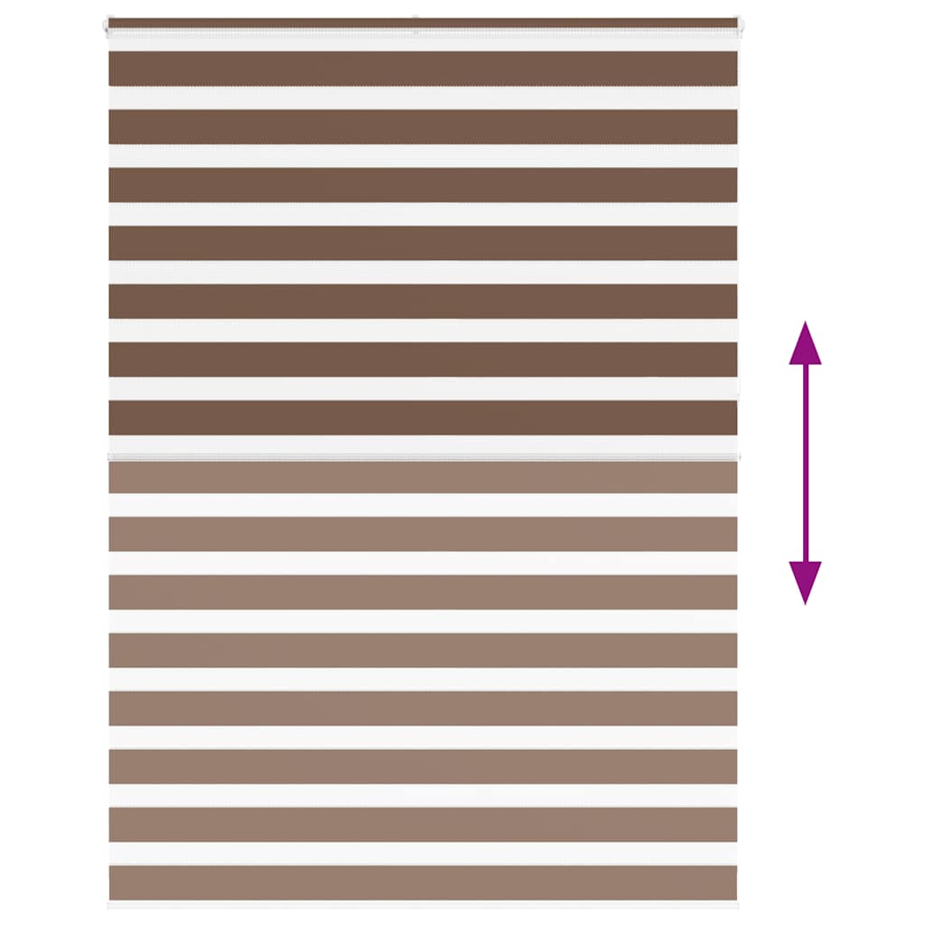 vidaXL Zebra Blind Brown 165x230 cm Fabric Width 160,9 cm Polyester