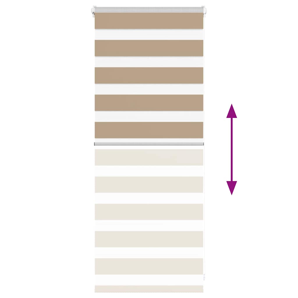 vidaXL Zebra Blind Sand Brown 60x100 cm Fabric Width 55,9 cm Polyester