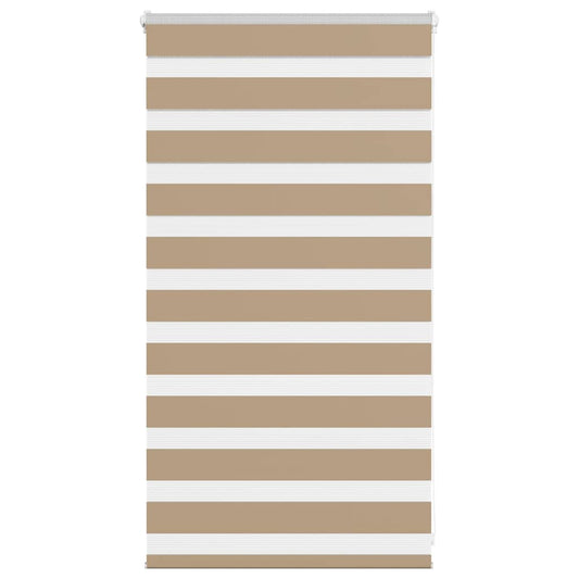vidaXL Zebra Blind Sand Brown 85x100 cm Fabric Width 80,9 cm Polyester