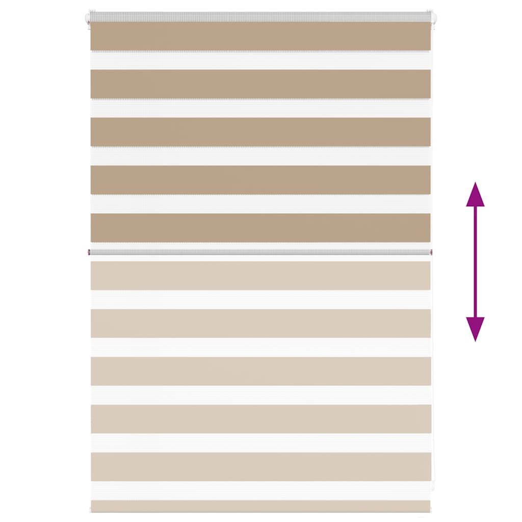 vidaXL Zebra Blind S& Brown 100x100 cm Fabric Width 95.9 cm Polyester