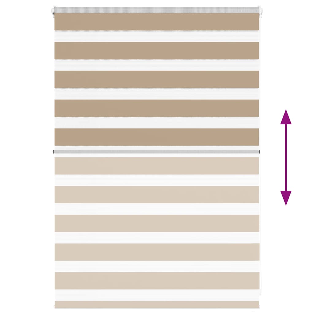vidaXL Zebra Blind Sand Brown 105x100 cm Fabric Width 100.9 cm