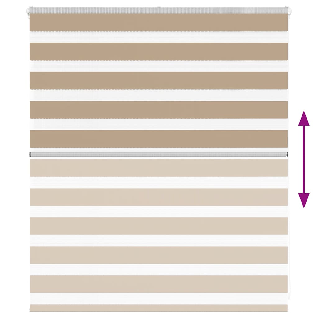 vidaXL Zebra Blind Sand Brown 125x100 cm Fabric Width 120.9 cm