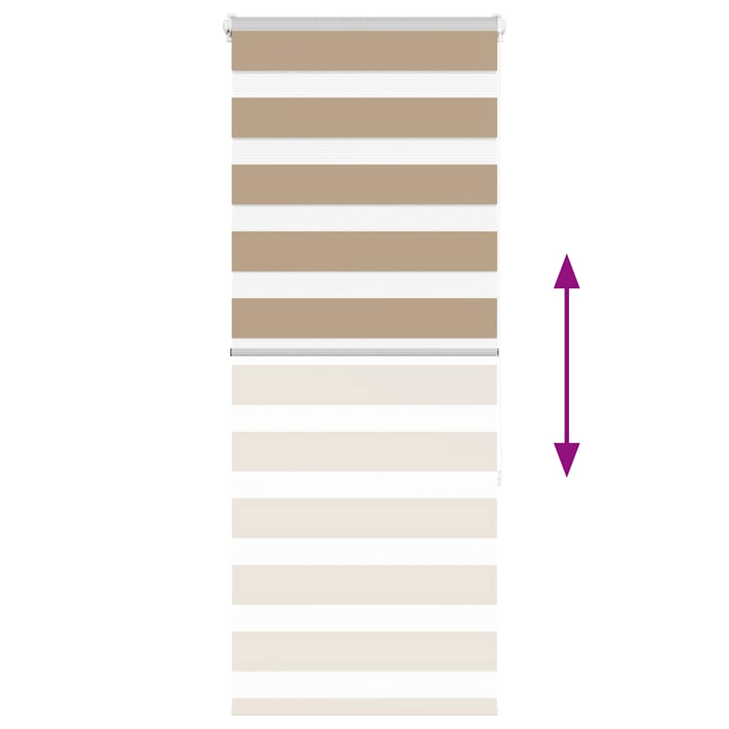 vidaXL Zebra Blind Sand Brown 65x150 cm Fabric Width 60,9 cm Polyester