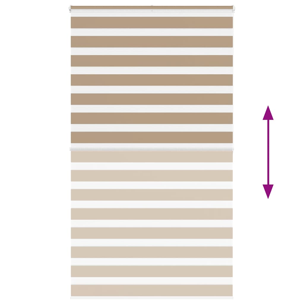 vidaXL Zebra Blind Sand Brown 130x200 cm Fabric Width 125.9 cm
