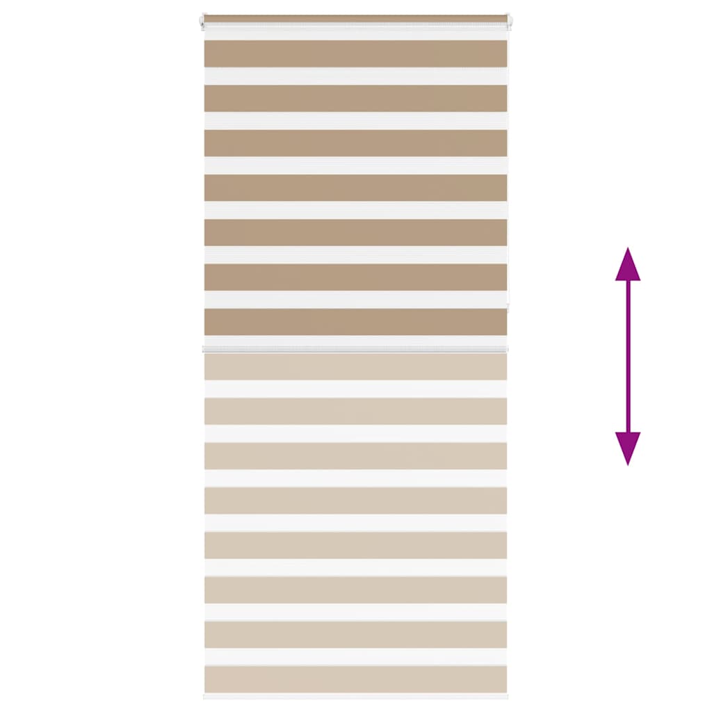 vidaXL Zebra Blind Sand Brown 100x230 cm Fabric Width 95,9 cm Polyester