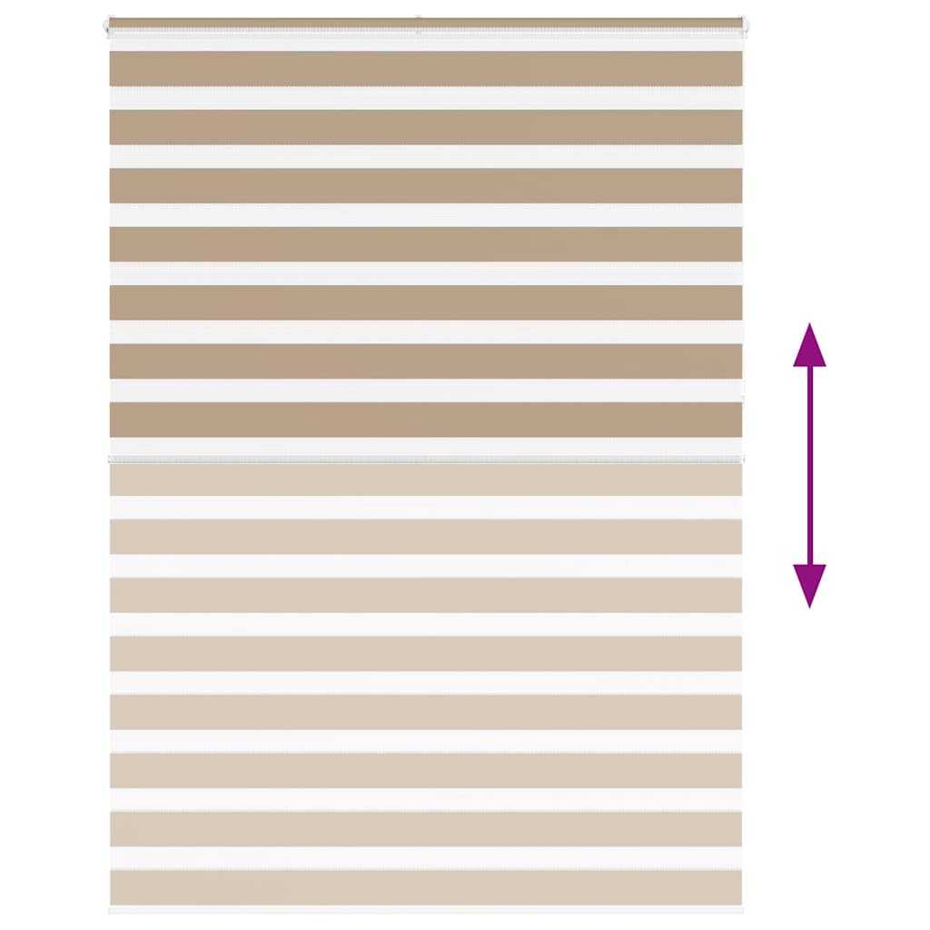 vidaXL Zebra Blind Sand Brown 155x230 cm Fabric Width 150.9 cm