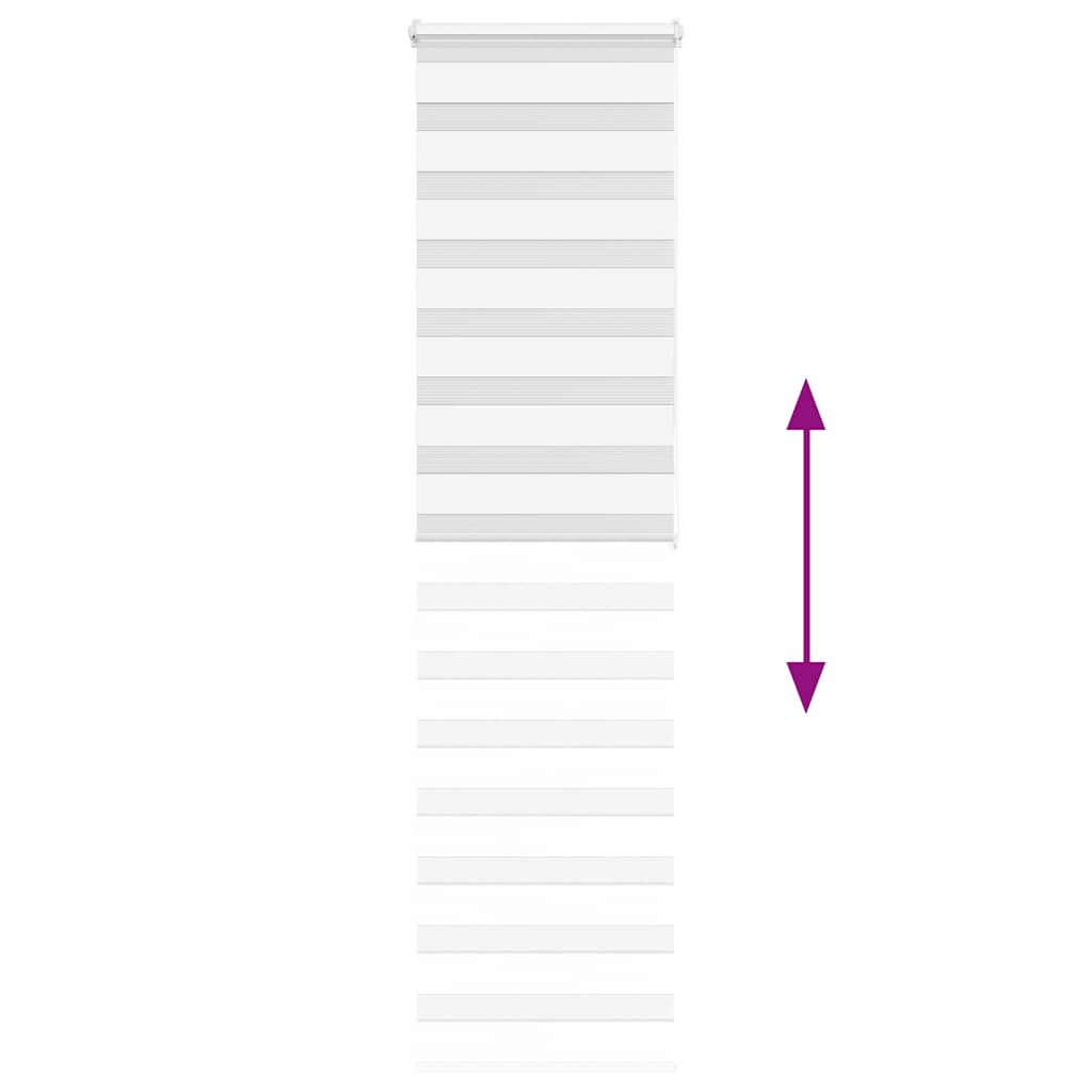 vidaXL Zebra Blind White 65x200 cm Fabric Width 60,9 cm Polyester
