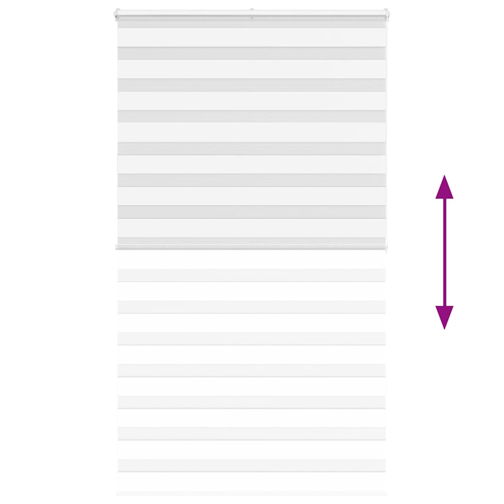 vidaXL Zebra Blind White 130x200 cm Fabric Width 125,9 cm Polyester