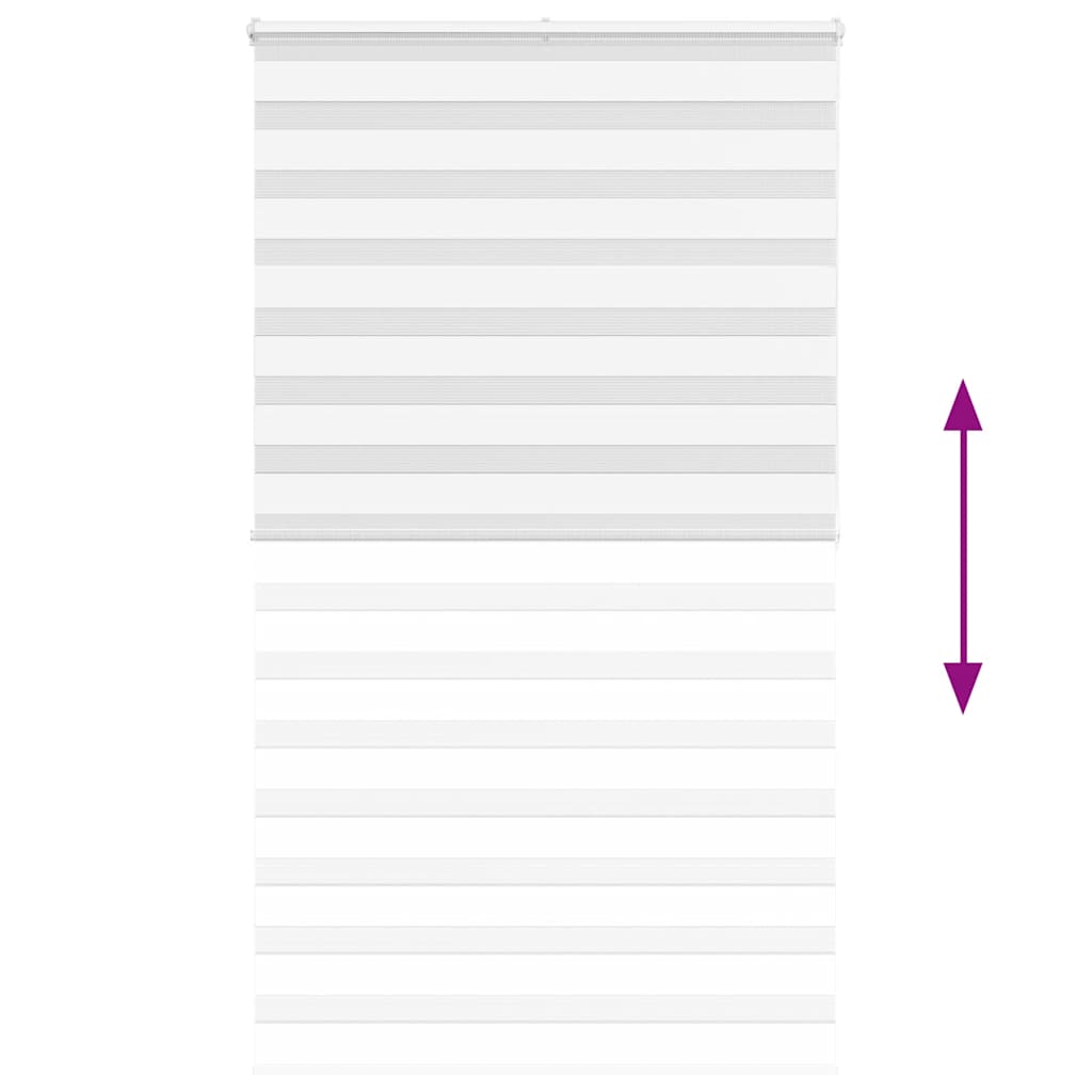 vidaXL Zebra Blind White 135x200 cm Fabric Width 130,9 cm Polyester