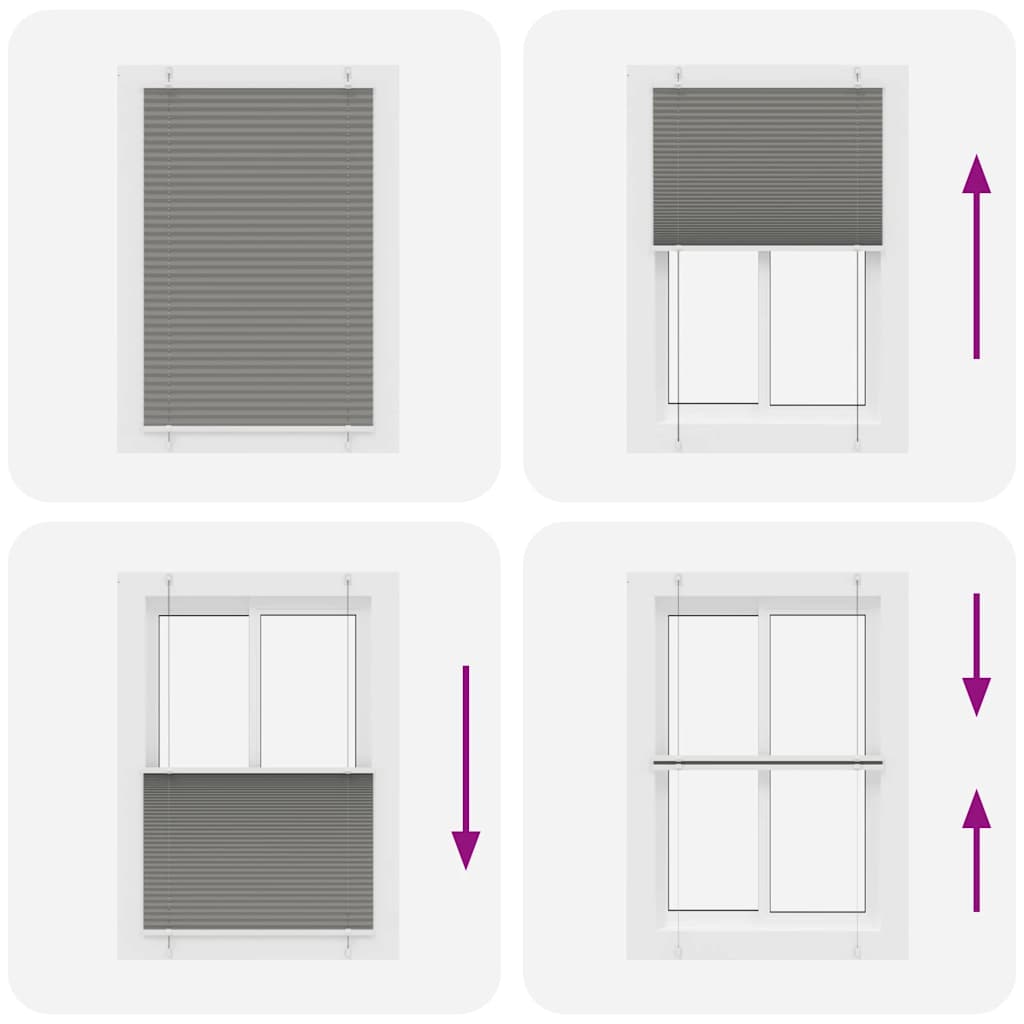 vidaXL Pleated Blind Anthracite 90x150cm Fabric Width 89.4cm Polyester