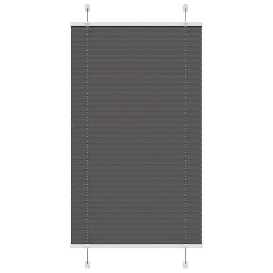 vidaXL Pleated Blind Black 75x100 cm Fabric Width 74,4 cm Polyester
