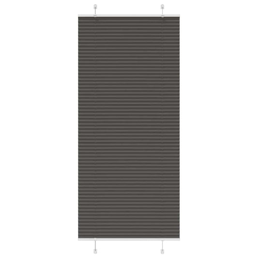 vidaXL Pleated Blind Black 85x200 cm Fabric Width 84,4 cm Polyester
