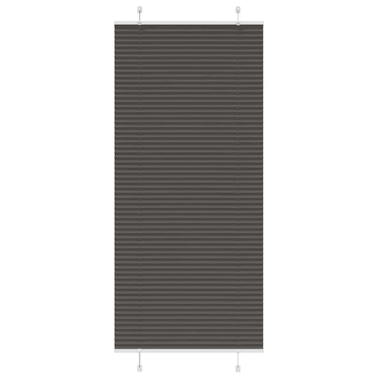 vidaXL Pleated Blind Black 90x200 cm Fabric Width 89,4 cm Polyester