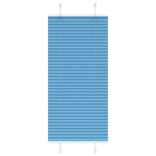 vidaXL Pleated Blind Blue 65x100 cm Fabric Width 64,4 cm Polyester