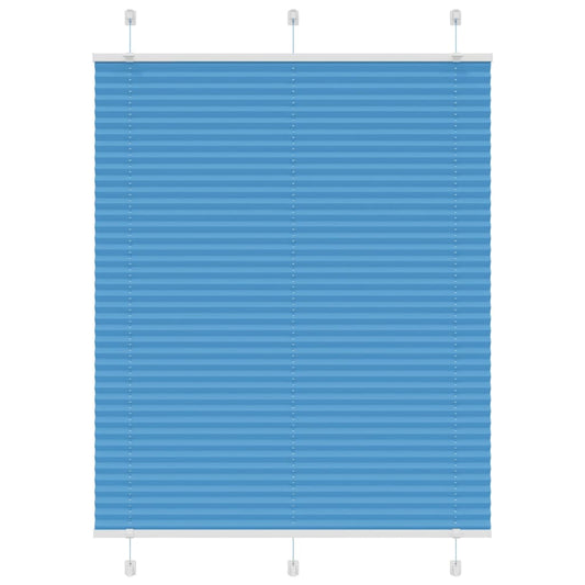 vidaXL Pleated Blind Blue 110x100 cm Fabric Width 109,4 cm Polyester