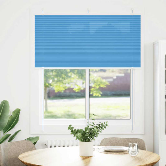 vidaXL Pleated Blind Blue 115x100 cm Fabric Width 114,4 cm Polyester