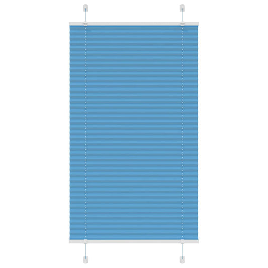 vidaXL Pleated Blind Blue 75x150 cm Fabric Width 74,4 cm Polyester