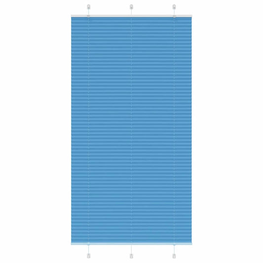 vidaXL Pleated Blind Blue 105x200 cm Fabric Width 104,4 cm Polyester