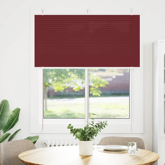 vidaXL Pleated Blind Bordeaux Red 115x100 cm Fabric Width 114.4 cm