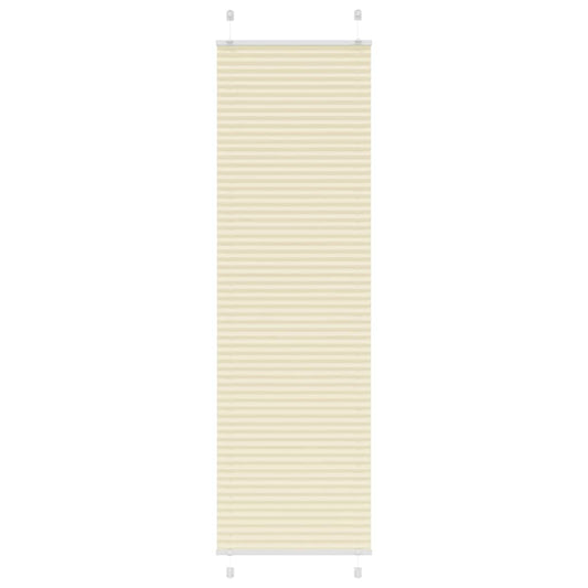vidaXL Pleated Blind Cream 60x200 cm Fabric Width 59,4 cm Polyester