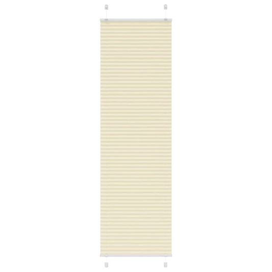 vidaXL Pleated Blind Cream 65x200 cm Fabric Width 64,4 cm Polyester