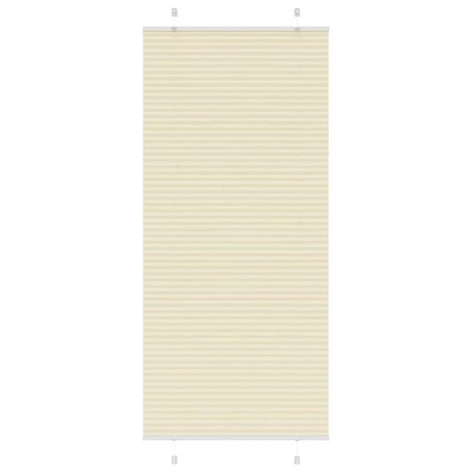 vidaXL Pleated Blind Cream 90x200 cm Fabric Width 89,4 cm Polyester