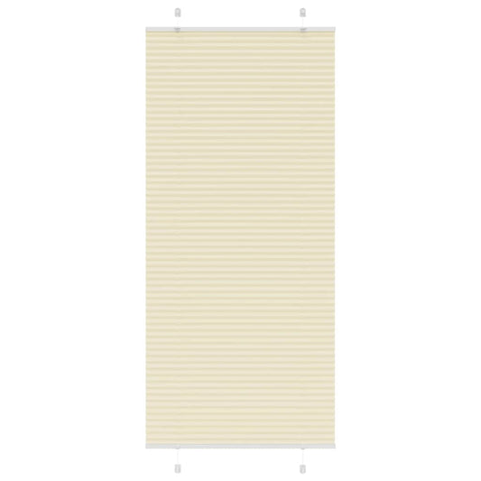 vidaXL Pleated Blind Cream 100x200 cm Fabric Width 99,4 cm Polyester