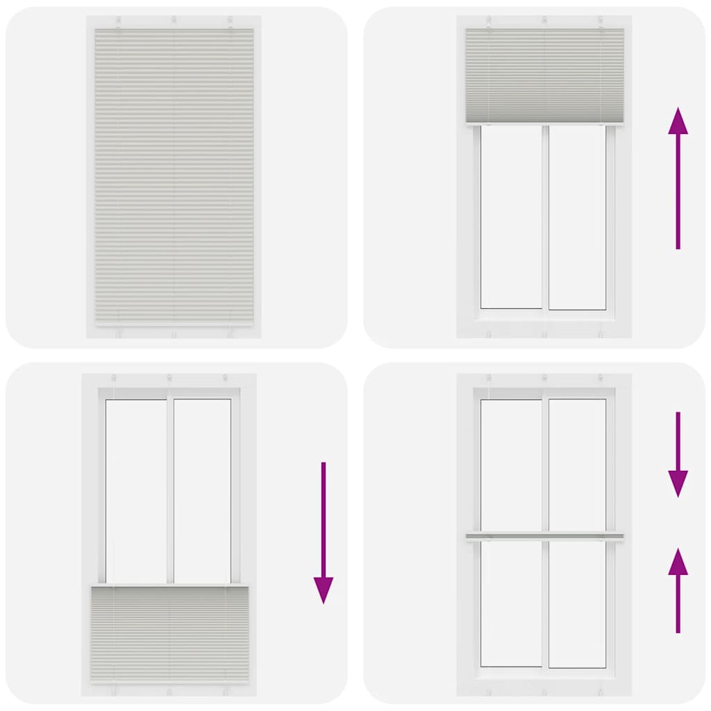 vidaXL Pleated Blind Light Grey 105x200 cm Fabric Width 104.4 cm